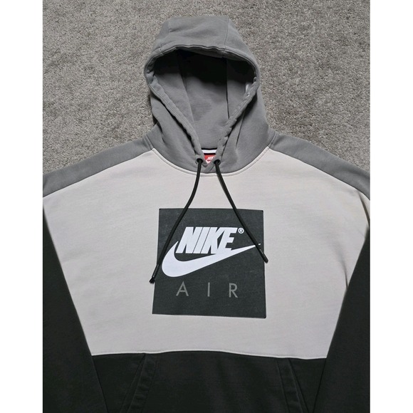 Rare Nike Air Color Block Pullover‎ Hoodie Off White Olive Mens Size S - Picture 3 of 16